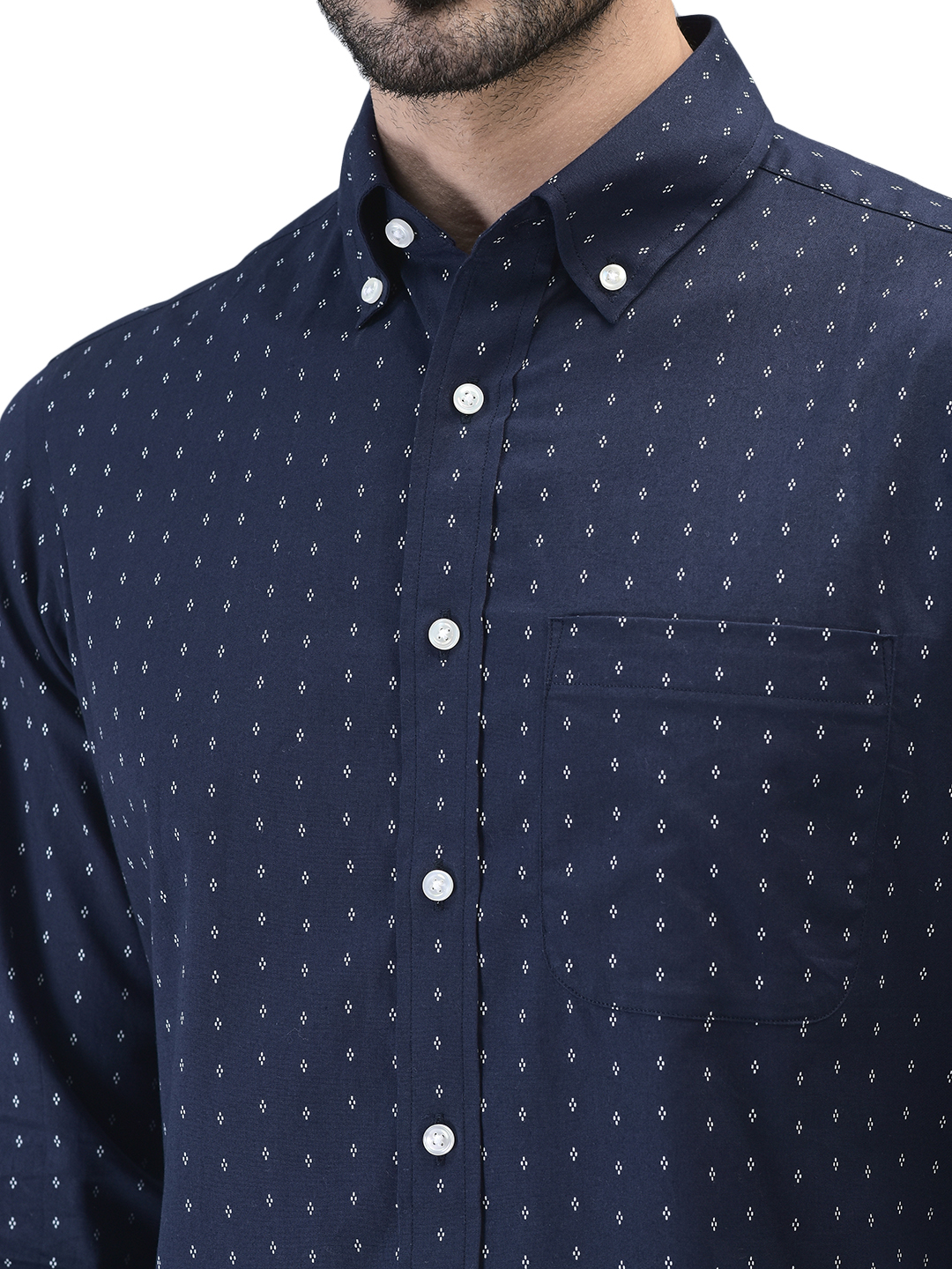 Navy Blue Geometric Print Casual – AF00002RT