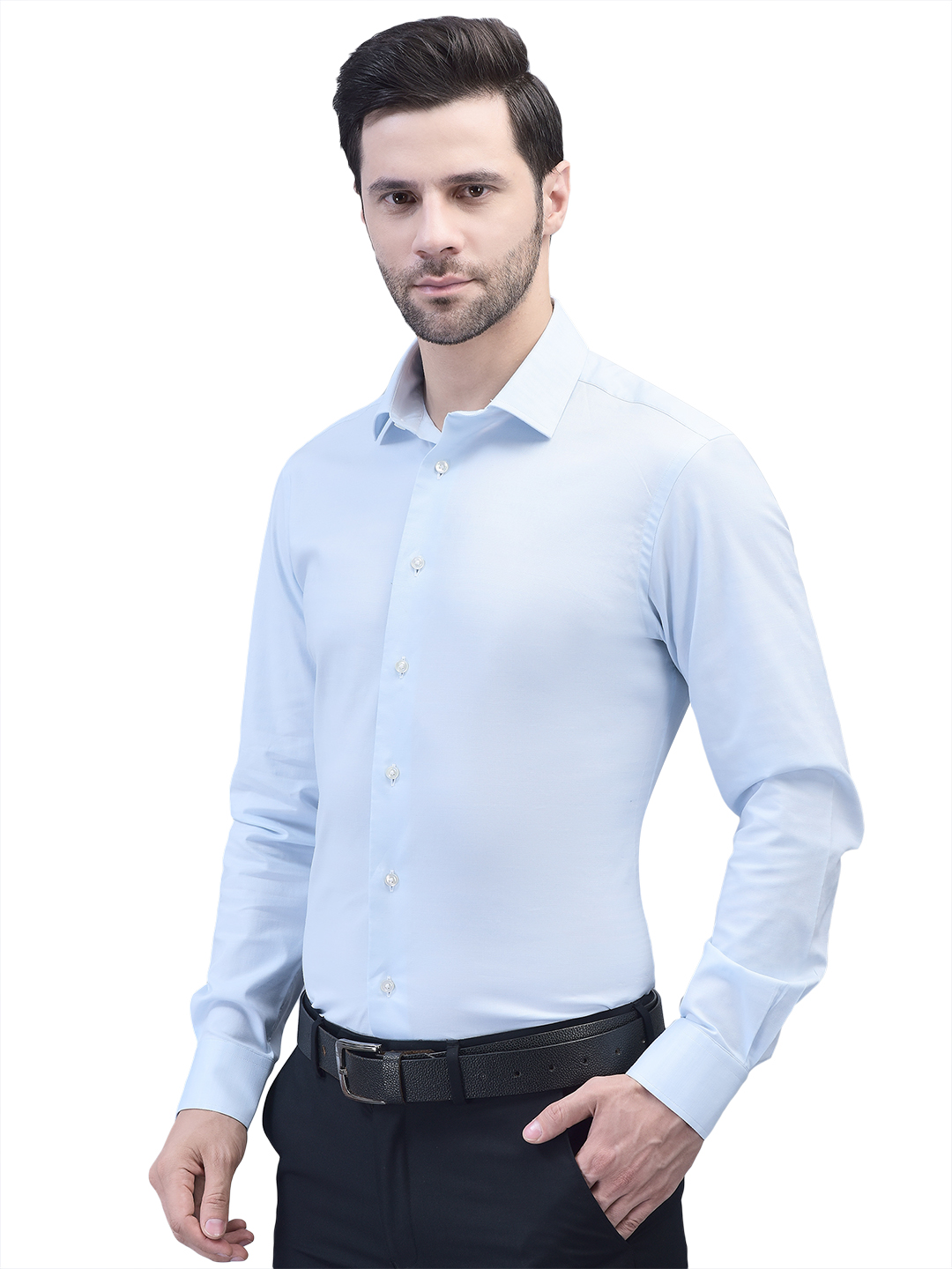 Solid Pale Blue Formal Fine Twill – AF00018RM - Image 2