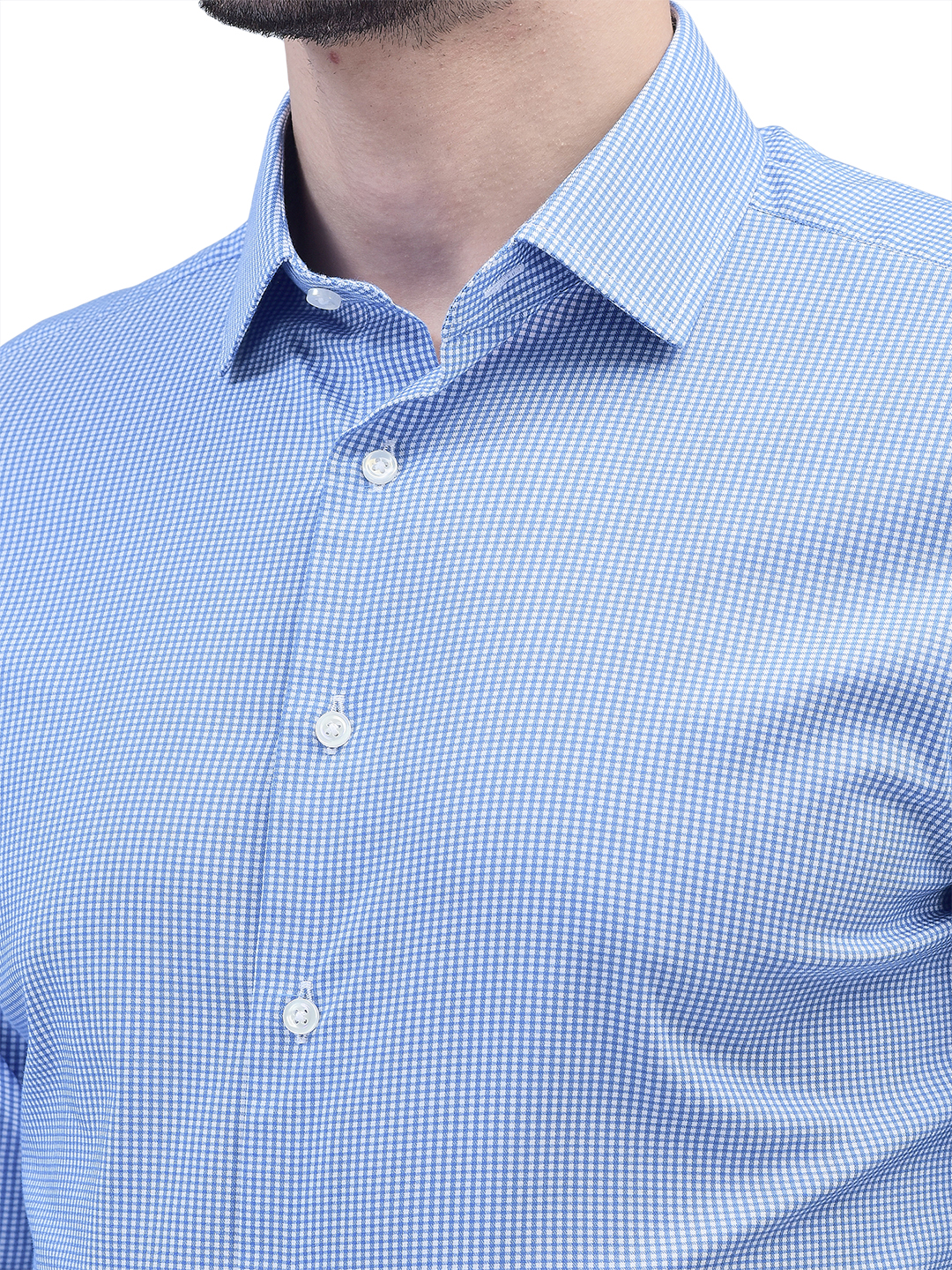 Microcheck Midblue Formal Shirt – AF00012RT